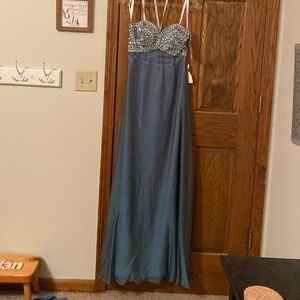 Beautiful blue beaded prom dress!!